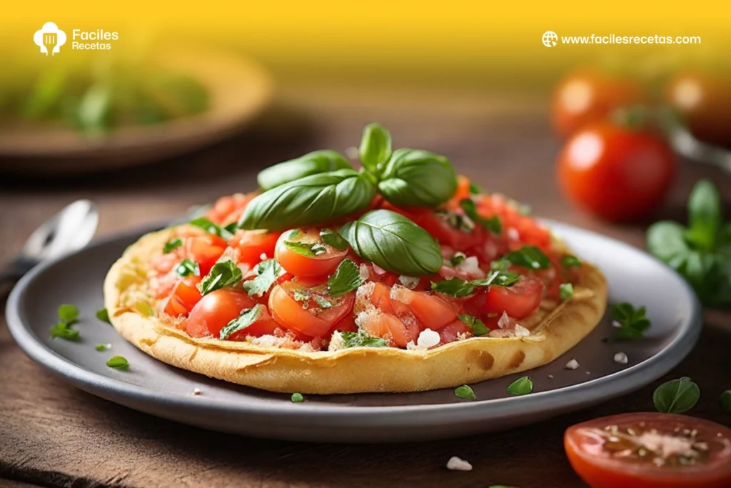 Tostada con tomate, una rebanada de pan crujiente cubierta con tomate fresco y aceite de oliva virgen extra.