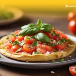 Tostada con tomate, una rebanada de pan crujiente cubierta con tomate fresco y aceite de oliva virgen extra.