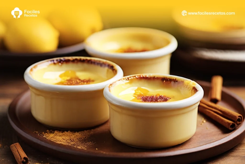 Receta tradicional de Crema Catalana, un postre español con una capa crujiente de caramelo.