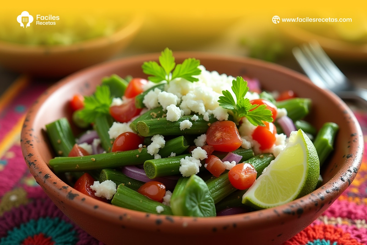 Ensalada de Nopales fresca con tomate, cebolla y aguacate