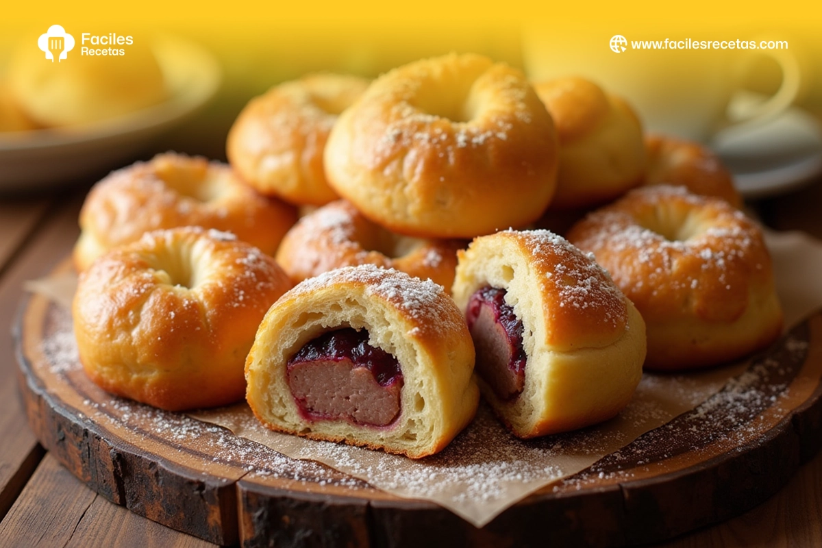 Kolaches caseros rellenos de fruta, una receta deliciosa y fácil de hacer para disfrutar.