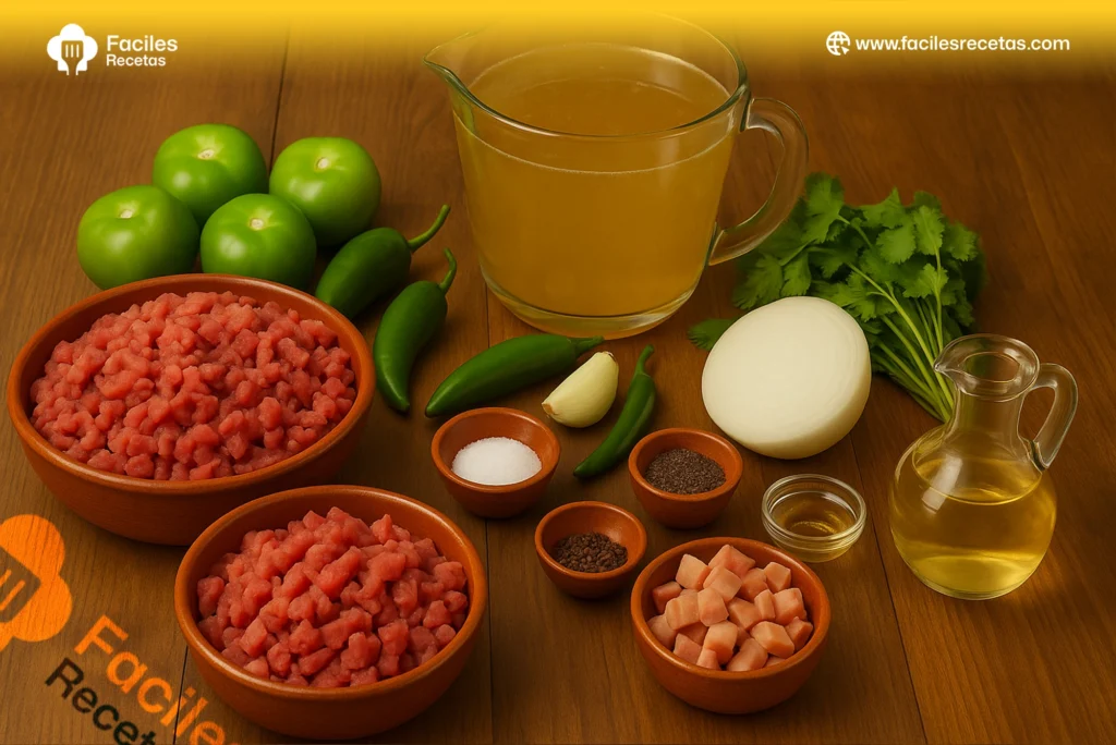 Plato tradicional de carne en su jugo servido con frijoles y tortillas